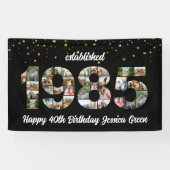 40e verjaardag Photo Collage opgericht 1985 Spandoek (Horizontaal)