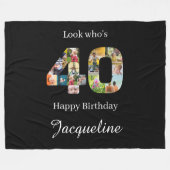 40e verjaardag Photo Collage Sjabloon Fleece Deken (Voorkant (Horizontaal))