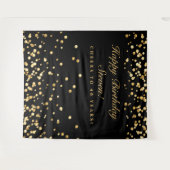 40e verjaardag photobooth bord, Zwart en Goud Wandkleed (Voorkant (horizontaal))