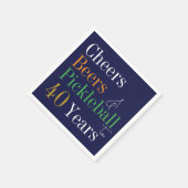 40e verjaardag Pickleball Cheers Beers Blauw Servet (Hoek)