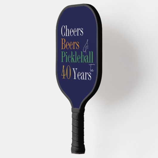 40e verjaardag Pickleball Cheers Beers Navy Blue Pickleball Paddle (Links)