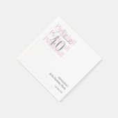 40e verjaardag Pickleball Party Roze Servet (Hoek)