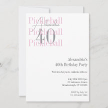 40e verjaardag Pickleball Pink