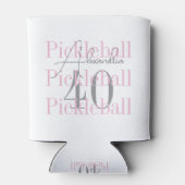 40e verjaardag Pickleball Pink Party Favoriet Blikjeskoeler (Achterkant)