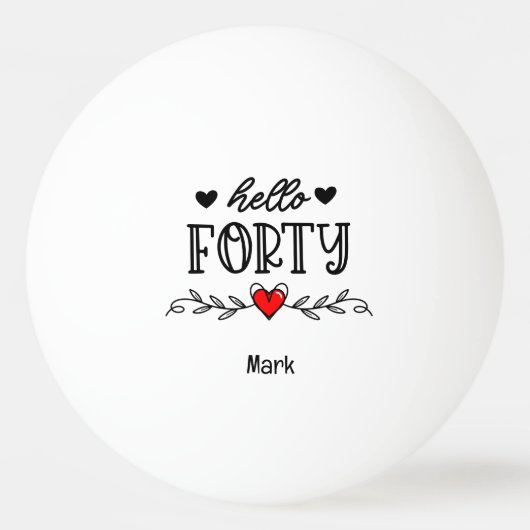 40e verjaardag pingpongbal (Voorkant)