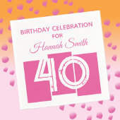 40e verjaardag PINK Custom Celebrate Paper Napkins Servet