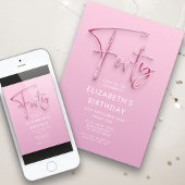 40e verjaardag Pink Glitz Kaart