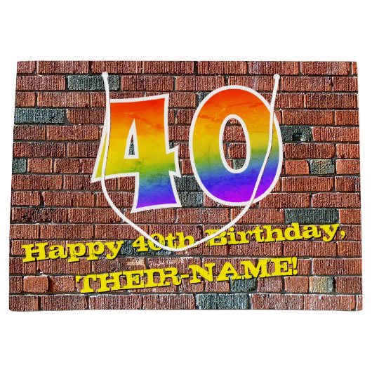 40e verjaardag: Plezier, Graffiti-geïnspireerd Reg Groot Cadeauzakje (Voorkant)