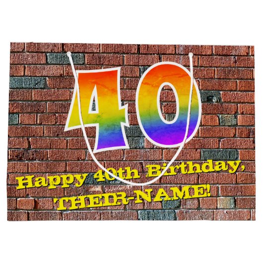 40e verjaardag: Plezier, Graffiti-geïnspireerd Reg Groot Cadeauzakje (Achterkant)