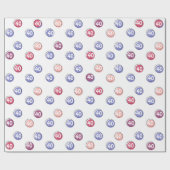 40e verjaardag Polka Dots on White Cadeaupapier (Vlak)