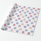 40e verjaardag Polka Dots on White Cadeaupapier (Uitgerold)