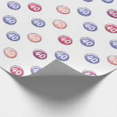 40e verjaardag Polka Dots on White Cadeaupapier (Hoek)