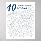 40e verjaardag Poster - 40 redenen waarom we van j (Voorkant)
