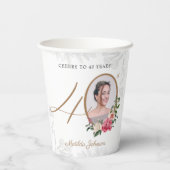 40e verjaardag Proost 40 jaar Custom Foto Papieren Bekers (Achterkant)