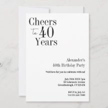 40e verjaardag Proost 40 jaar Zwart Wit Feest