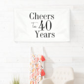 40e verjaardag Proost 40 jaar Zwart Wit Feest Spandoek (Insitu)