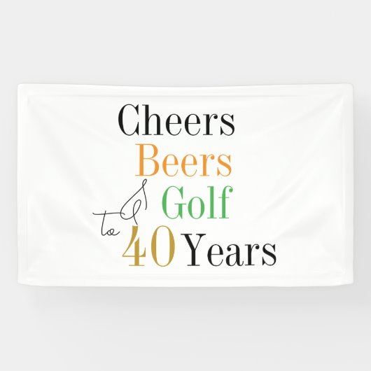 40e verjaardag Proost Beers Golf Party Spandoek (Horizontaal)