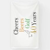 40e verjaardag Proost Beers Golf Party Spandoek (Verticaal)