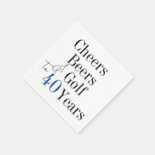 40e verjaardag Proost en Beers Golf Party Servet (Hoek)