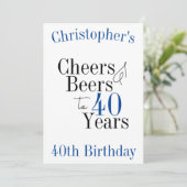 40e verjaardag Proost en Beers Party Kaart (Staand voorkant)