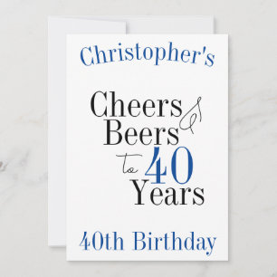 40e verjaardag Proost en Beers Party Kaart
