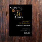 40e verjaardag Proost en Beers Party Kaart