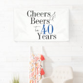 40e verjaardag Proost en Beers Typografie Party Spandoek (Insitu)
