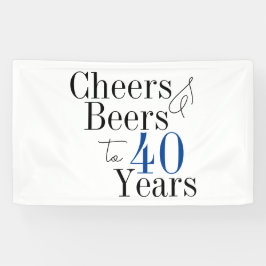 40e verjaardag Proost en Beers Typografie Party Spandoek