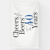 40e verjaardag Proost en Beers Typografie Party Spandoek (Verticaal)
