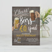 40e verjaardag, Proost en bier Kaart (Staand voorkant)