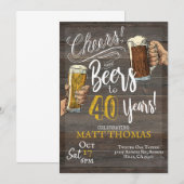 40e verjaardag, Proost en bier Kaart (Voorkant / Achterkant)