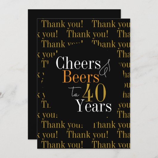 40e verjaardag Proost en bieren Dank u Bedankkaart (Voorkant / Achterkant)