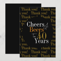 40e verjaardag Proost en bieren Dank u Bedankkaart
