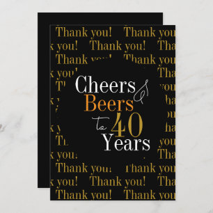 40e verjaardag Proost en bieren Dank u Bedankkaart