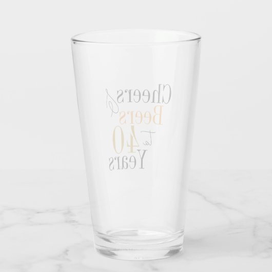 40e verjaardag Proost en bieren Verjaardag Glas (Achterkant)