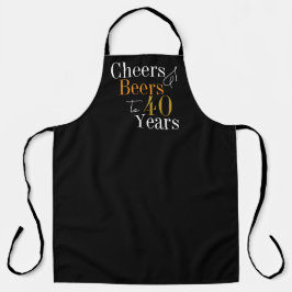 40e verjaardag Proost en bieren Zwart Goud Schort