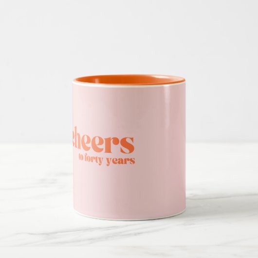 40e verjaardag, "proost tot veertig jaar" roze sin tweekleurige koffiemok (Center)