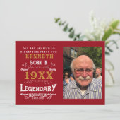 40e verjaardag  Red Gold Add Name Year Kaart (Staand voorkant)