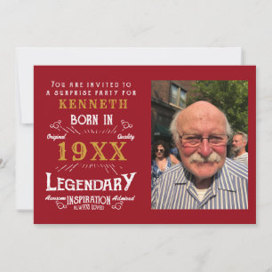 40e verjaardag  Red Gold Add Name Year Kaart