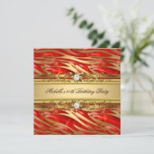 40e verjaardag Red Gold Zebra Diamond Jewel Kaart (Staand voorkant)