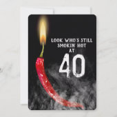 40e verjaardag Red Hot Pepper Candle Kaart (Voorkant)