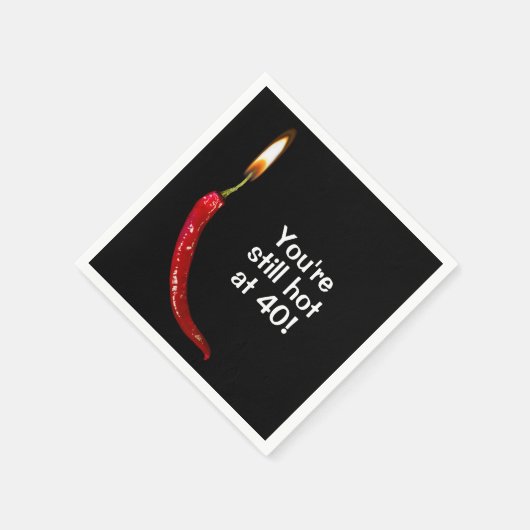 40e verjaardag Red Hot Pepper servetten (Hoek)