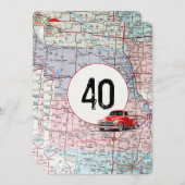 40e verjaardag Red Retro Truck Kaart (Voorkant / Achterkant)