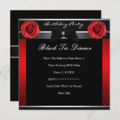 40e verjaardag Red Rose Black Stropdas van Rode Ro Kaart (Voorkant / Achterkant)