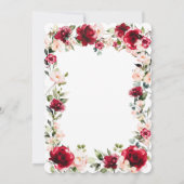 40e verjaardag Red Rose Pink Peony Bloemen Kaart (Achterkant)