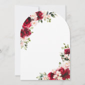 40e Verjaardag Red Rose Pink Peony Bloemenboog Kaart (Achterkant)