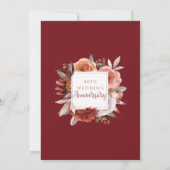 40e verjaardag Red Ruby, Roze Gouden Blush Bloem Kaart (Achterkant)