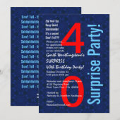 40e verjaardag Red White Blue D345 Kaart (Voorkant / Achterkant)