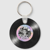 40e Verjaardag Regenboog Retro Sleutelhanger (Achterkant)
