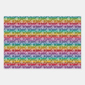 40e verjaardag Regenboog Stripes Inpakpapier Vel (Voorkant 3)